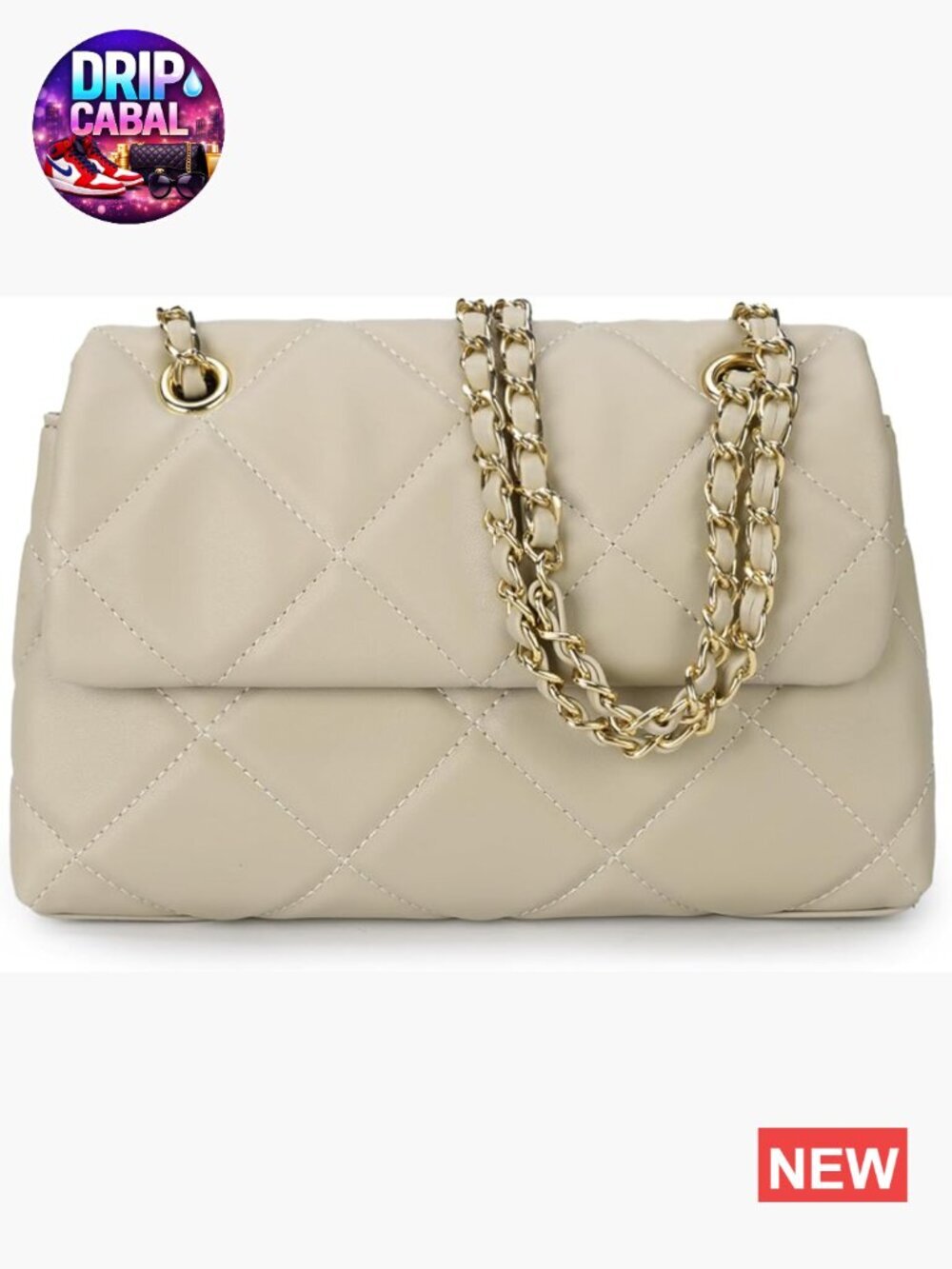 Quilted Crossbody Purse for Women Small Ladies Shoulder Bag with Chain Trendy